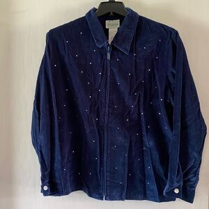 Quacker Factory Navy Jacket with Stud Accents